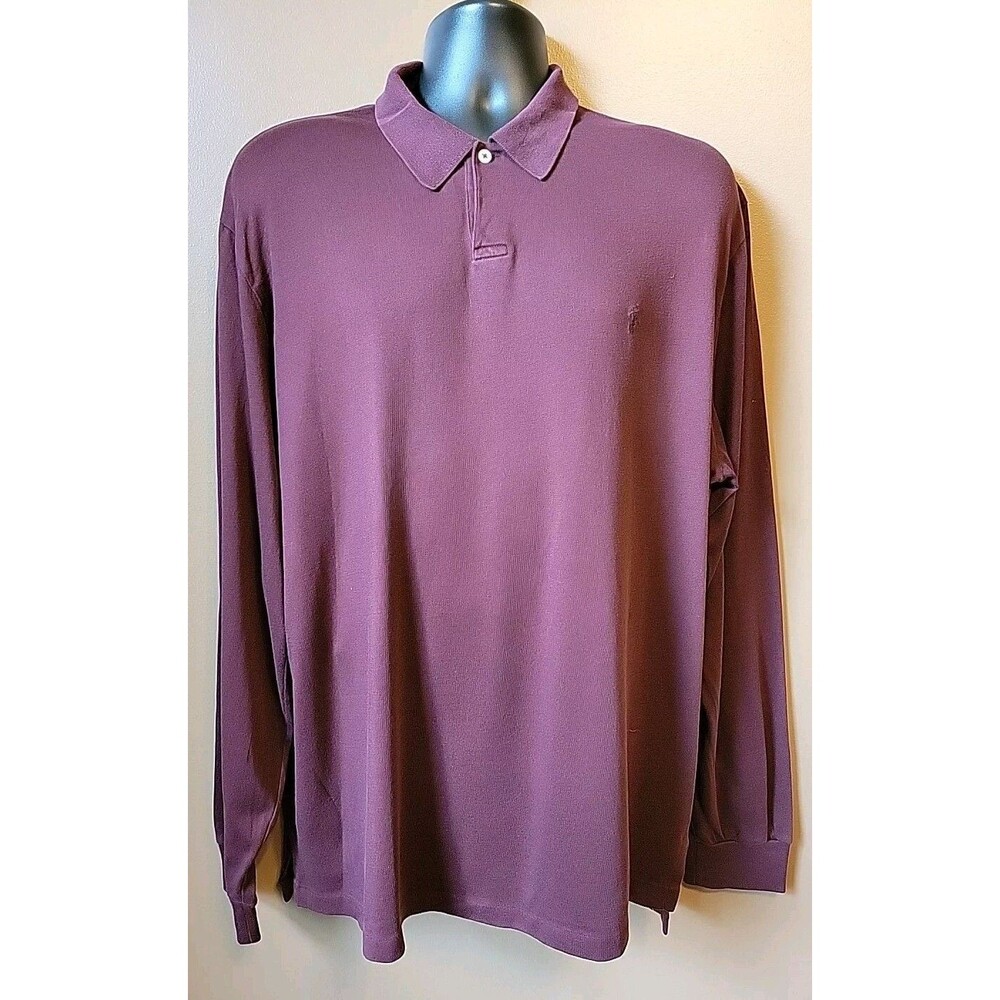 Polo By Ralph Lauren Men's Maroon Long Sleeved Collared Shirt | Size X-Large